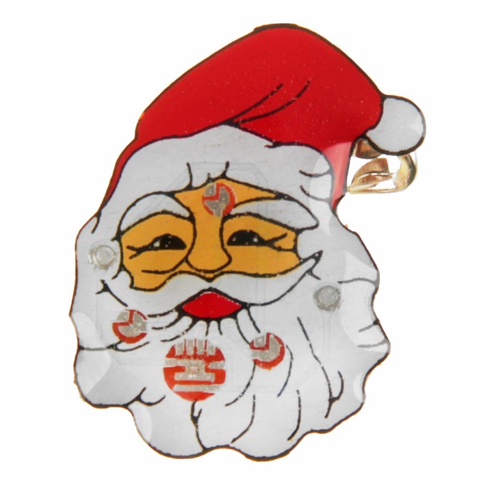 Значок световой "Дедушка Мороз" в колпачке