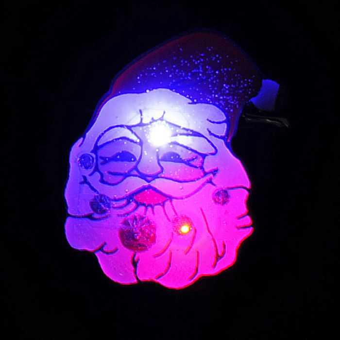 Значок световой "Дедушка Мороз" в колпачке