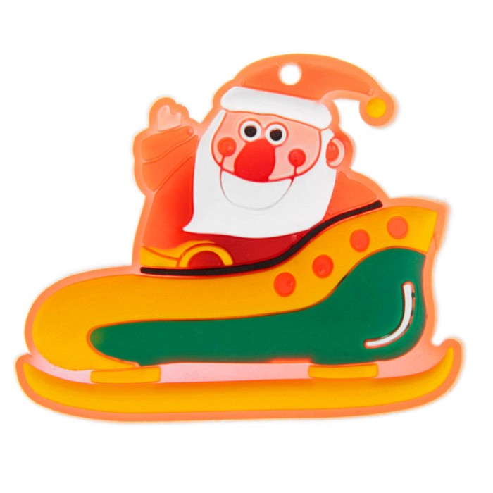 Значок световой "Дед Мороз" в санях