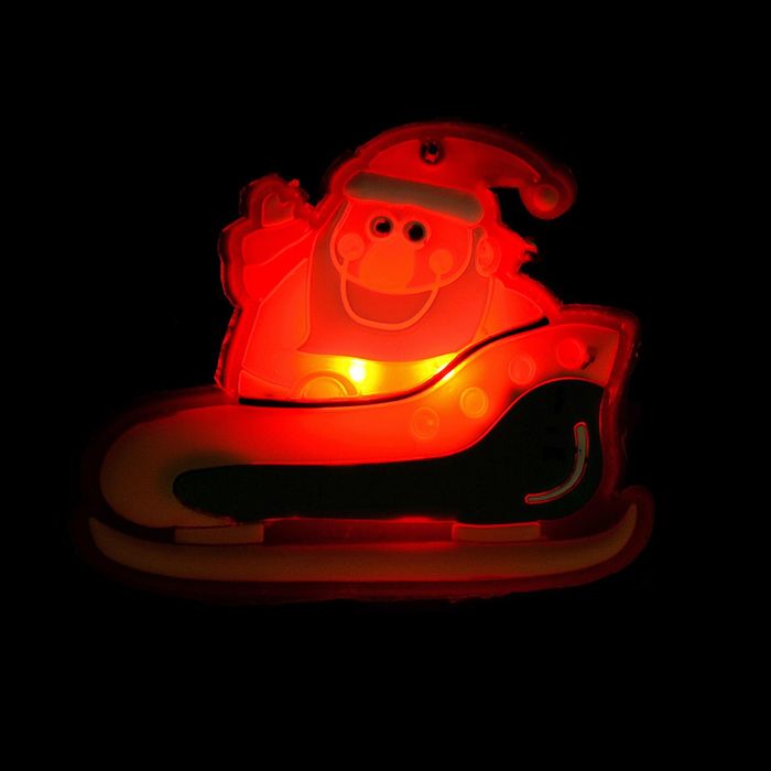 Значок световой "Дед Мороз" в санях