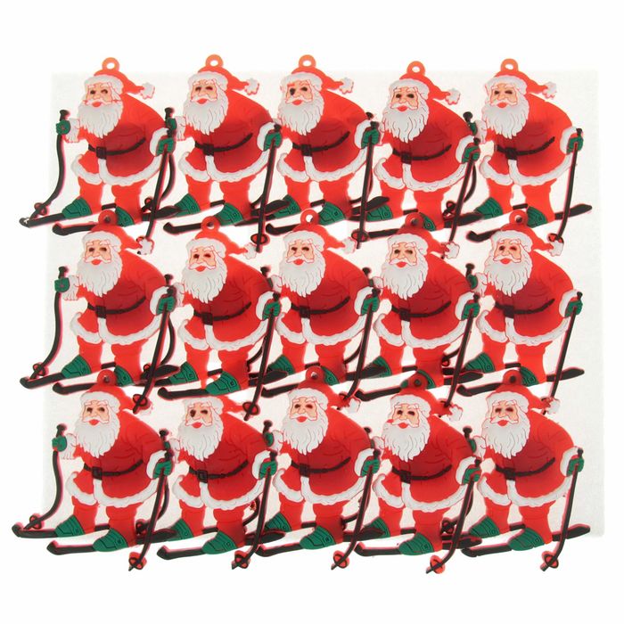 Значок световой "Дед Мороз" на лыжах