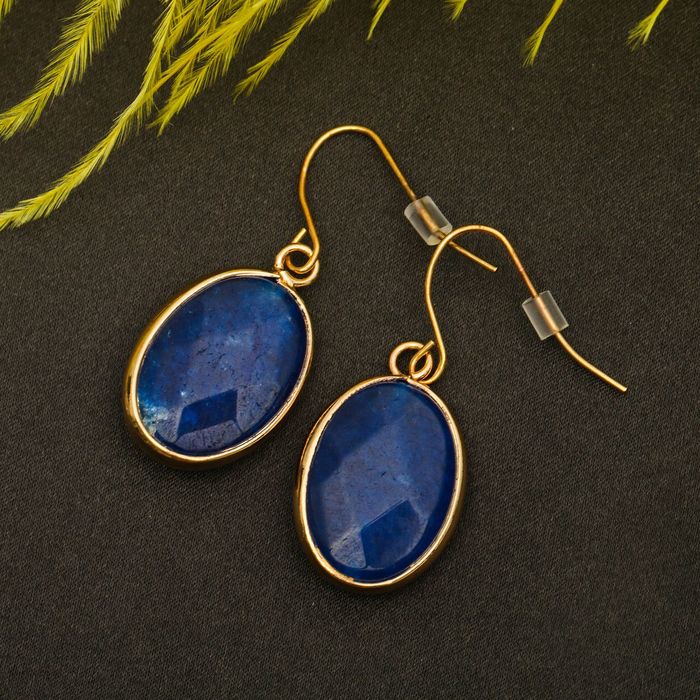 Серьги "Нэйчерэл" овал, лазурит