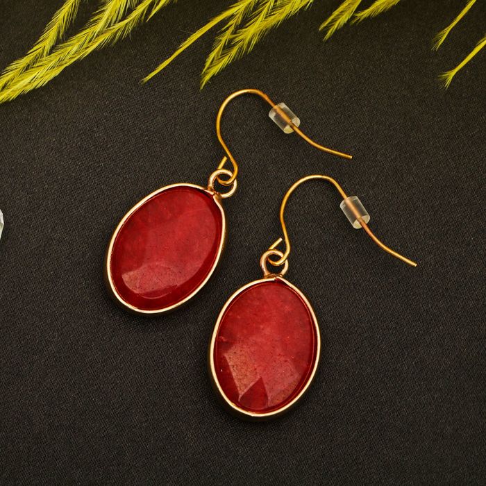 Серьги "Нэйчерэл" овал, турмалин