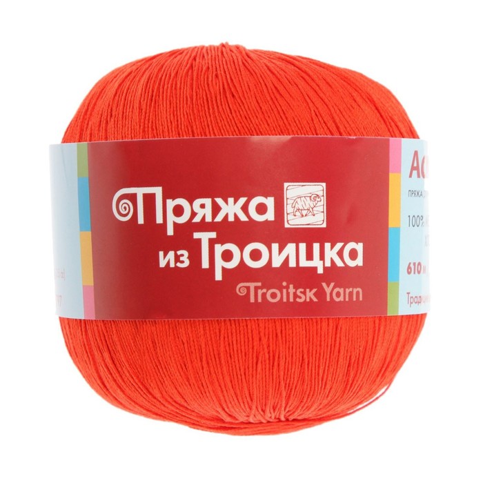 

Пряжа "Астра" 100% мерсеризованный хлопок 610м/100гр (1440, алый)
