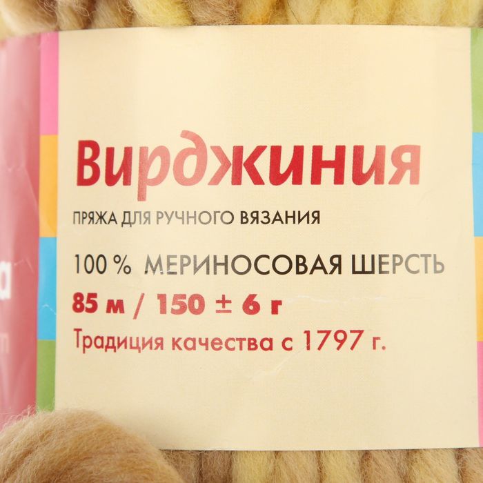 Пряжа "Вирджиния" 100% мериносовая шерсть 85м/150гр (4365, секционный)