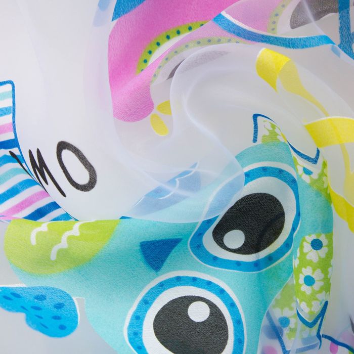 Тюль "Этель" в детскую Совята без утяжелителя, ширина 135 см, высота 270 см