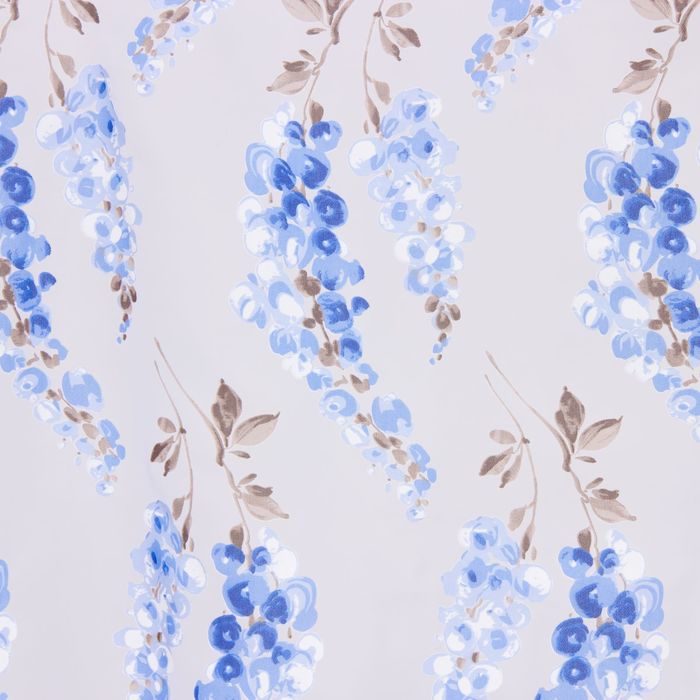 Тюль "Этель" Виноградная лоза (синий) без утяжелителя, ширина 135 см, высота 270 см