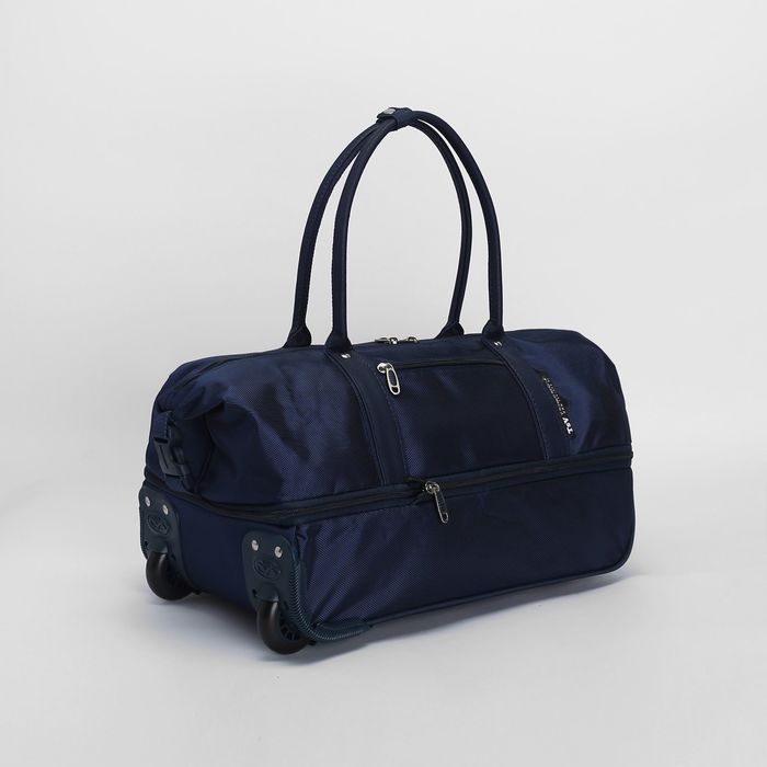 Сумка дорожная на колёсах, 1 отдел на молнии, наружный карман, с расширением, цвет синий