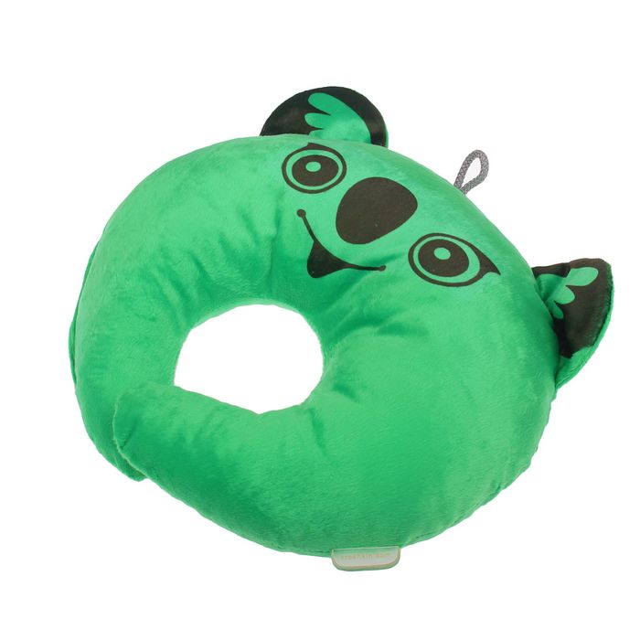 Подушка дорожная детская «Коала» для шеи, цвет зелёный