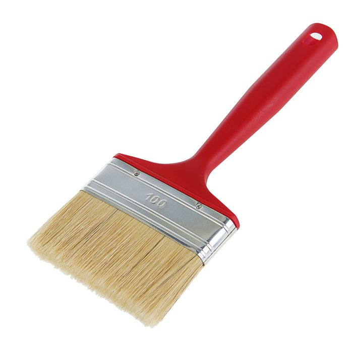 Кисть плоская "Мелодия цвета", 100х14 мм, ручка пластик, натуральная щетина