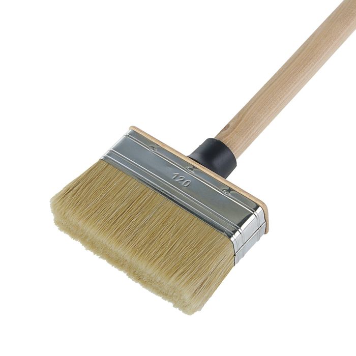 Кисть плоская "Лазурный берег", 120х35 мм, с деревянным удлинителем, натуральная щетина