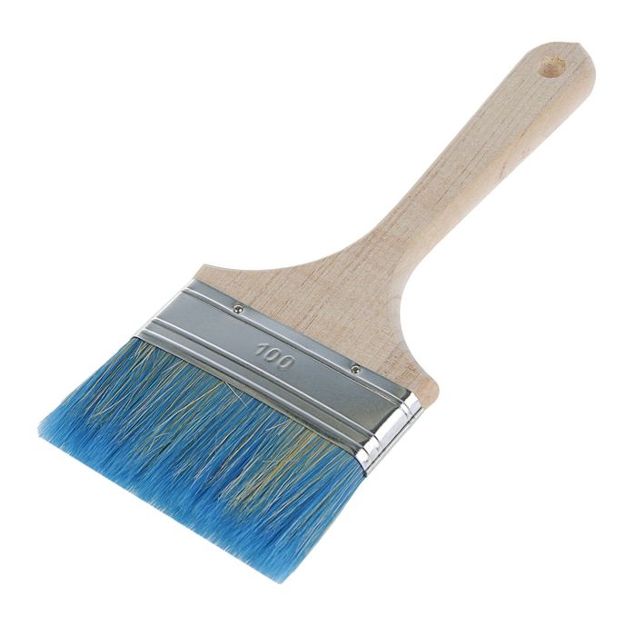 Кисть плоская "Лазурный берег", 100х14 мм, ручка дерево, смешанная щетина
