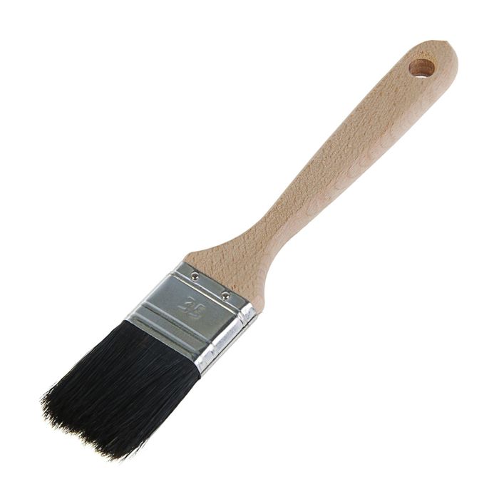 Кисть плоская "Лазурный берег", 35х12 мм, ручка дерево, натуральная щетина