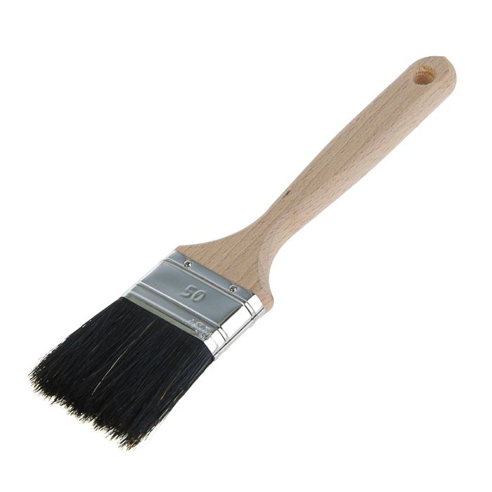 Кисть плоская "Лазурный берег", 50х14 мм, ручка дерево, натуральная щетина