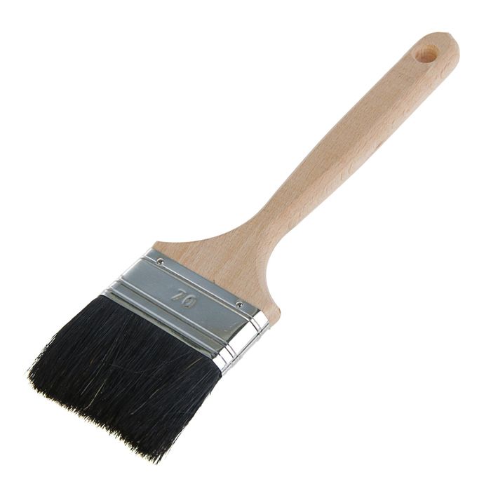 Кисть плоская "Лазурный берег", 70х14 мм, ручка дерево, натуральная щетина