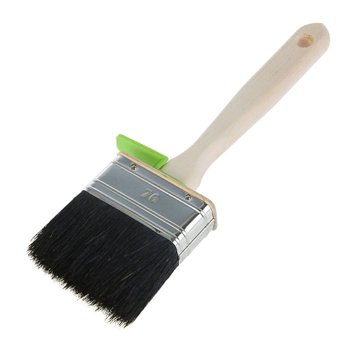 Кисть плоская "Лазурный берег", 70х25 мм, ручка дерево, натуральная щетина