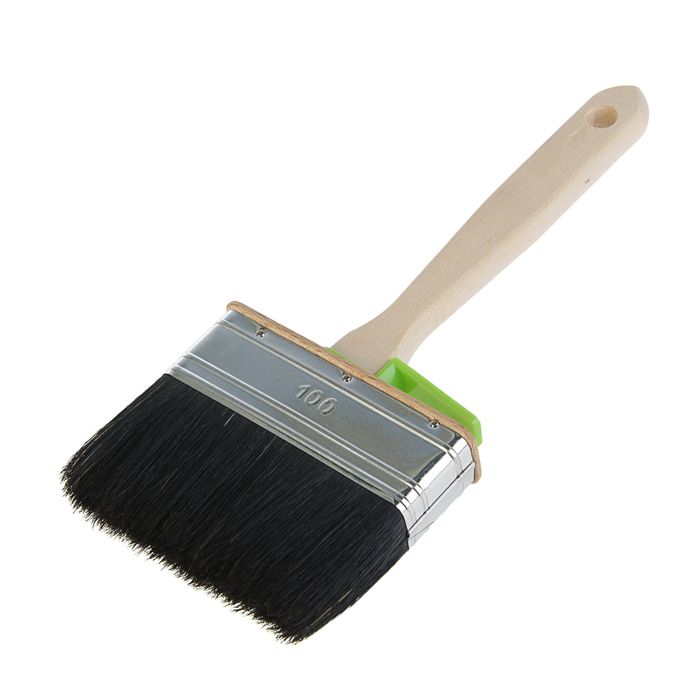 Кисть плоская "Лазурный берег", 100х25 мм, ручка дерево, натуральная щетина