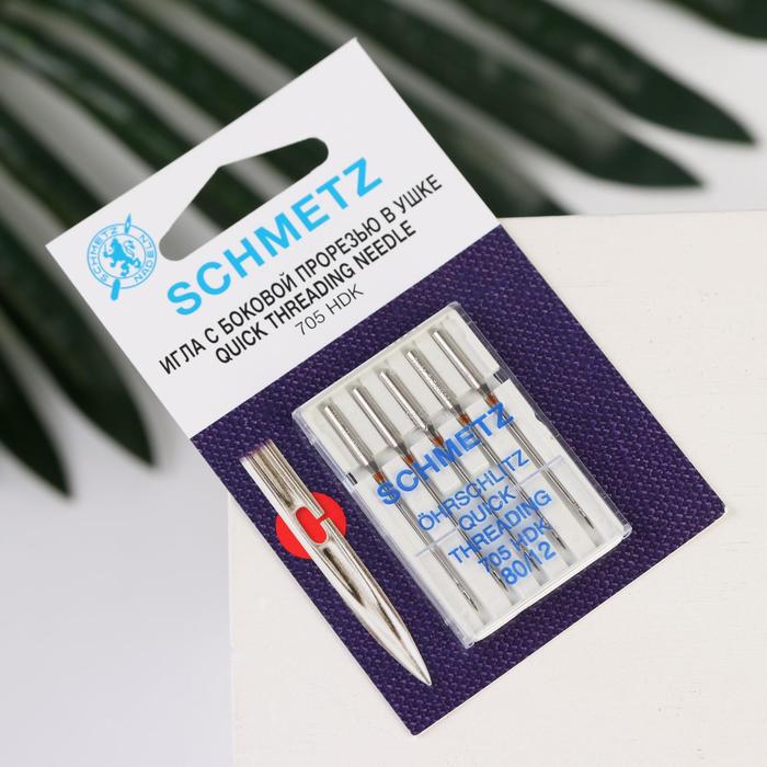 Иглы для бытовых швейных машин универсальные легковдеваемые 80 5 шт 168₽