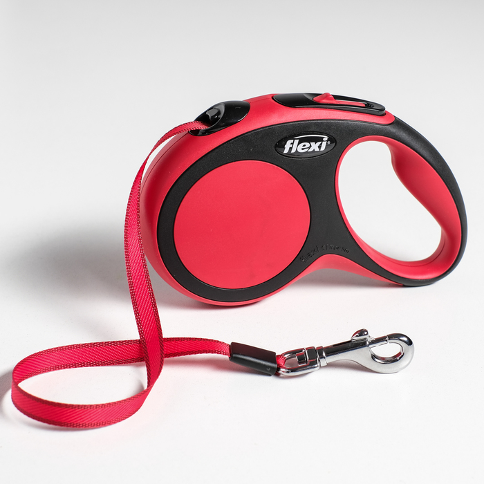 Рулетка Flexi New Comfort S (до 15 кг) лента 5 м, черный/красный