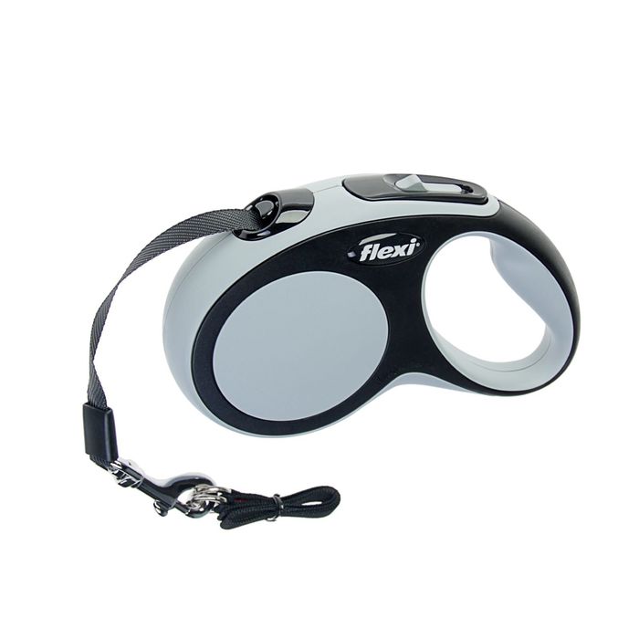 Рулетка Flexi New Comfort S (до 15 кг) лента 5 м, черный/серый