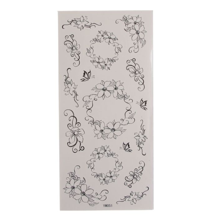 Татуировка на тело "Круг из цветов"