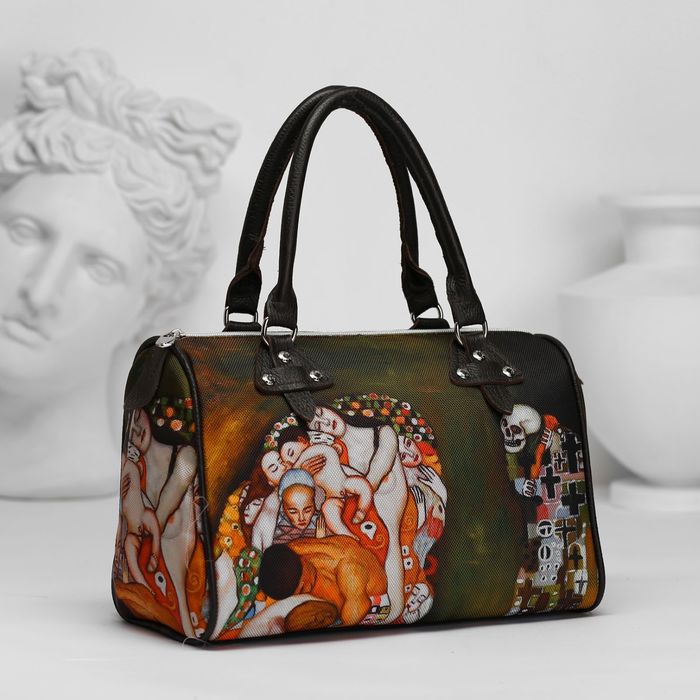 Сумка женская на молнии "Смерть и жизнь", 1 отдел, разноцветная