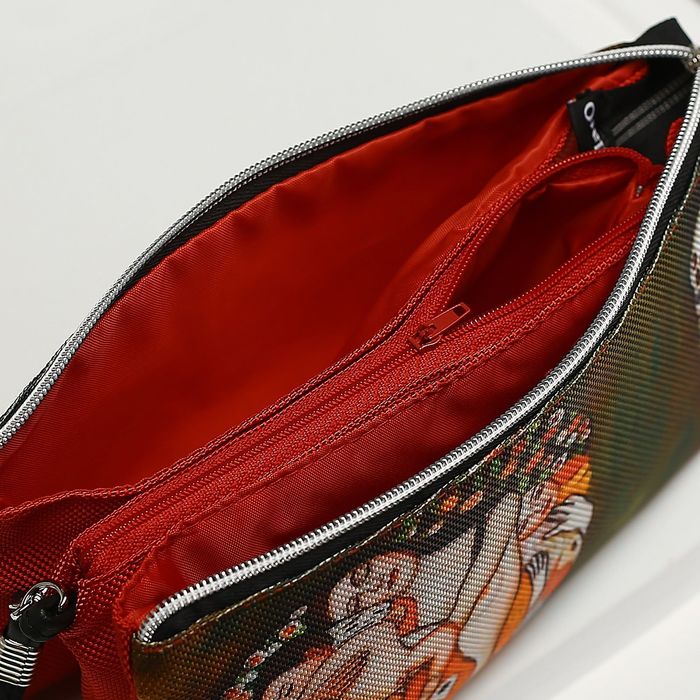 Косметичка простая на молнии "Смерть и жизнь", 3 отдела, разноцветная