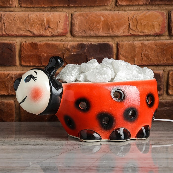 Светильник соляной "Божья коровка", малая, керамическое основание, 5-6 кг