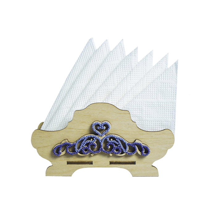 Набор для изготовления салфетницы из фанеры с бисером, 15.8x8.2x4.7 см