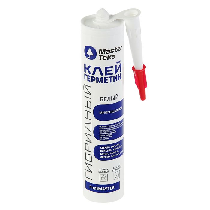Клей-герметик MasterTeks PM, гибридный многоцелевой, 290 мл, белый