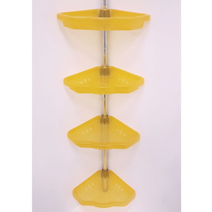 Полка угловая 4-х ярусная на телескопической алюминиевой трубке 135-260см, цвет оранжевый