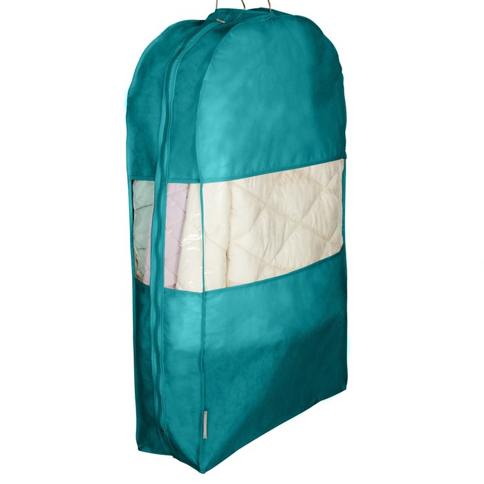 Чехол для одежды двойной короткий, цвет бирюзовый