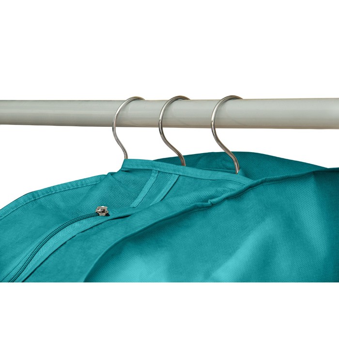 Чехол для одежды двойной короткий, цвет бирюзовый