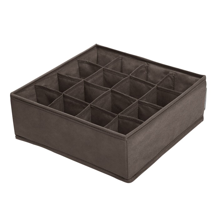 Органайзер для белья, 16 ячеек, цвет коричневый