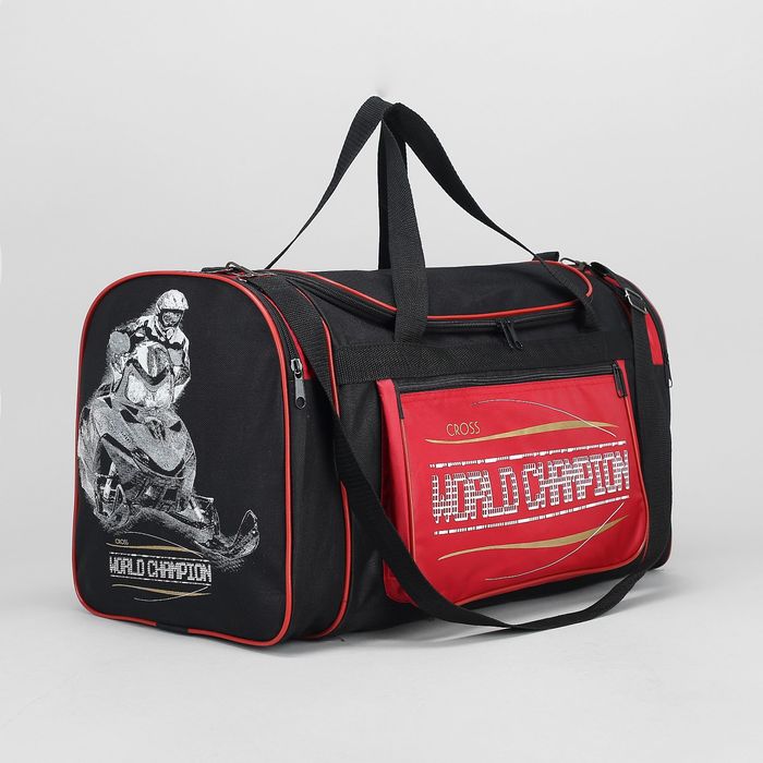 Сумка спортивная "Кросс-2", 1 отдел на молнии, 2 наружных кармана, цвет красный