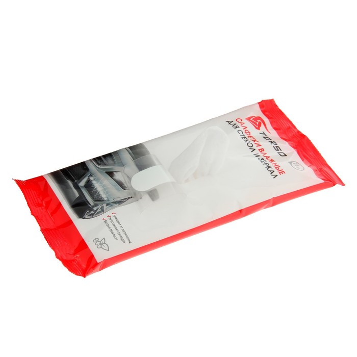 Влажные салфетки TORSO, для стекол и зеркал, 25 шт.