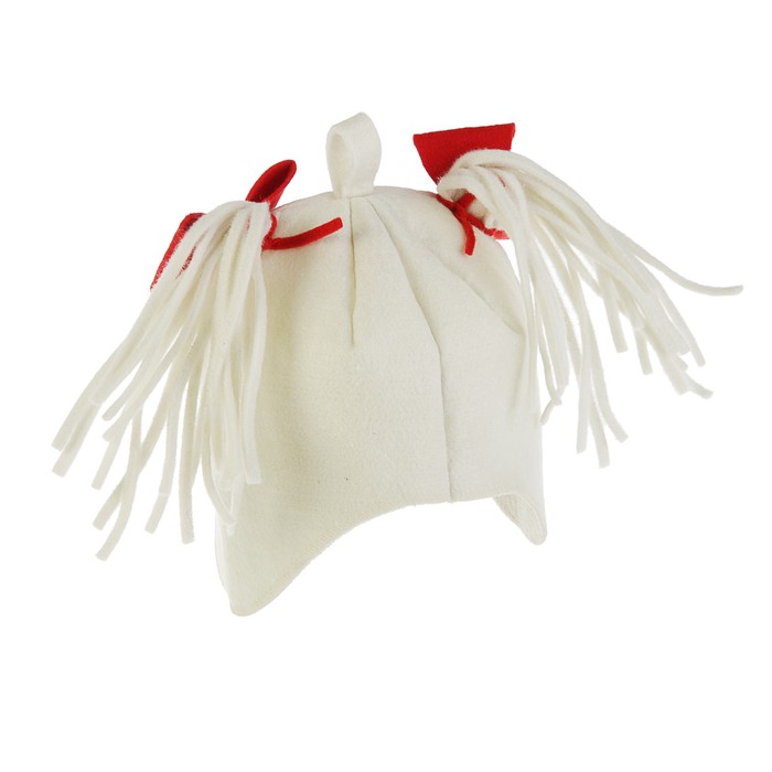 Банная шапка «Девочка», вискоза, белая