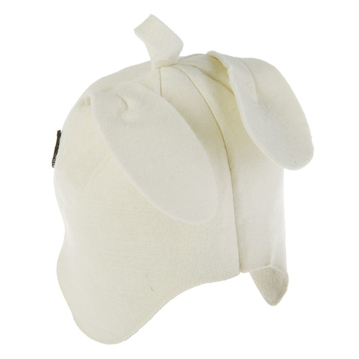 Банная шапка «Зайка», вискоза, белая