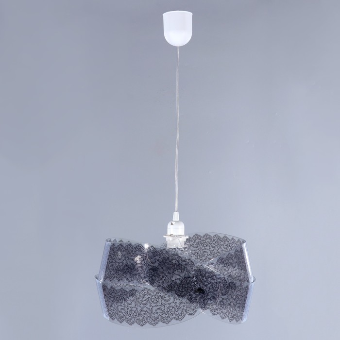 Люстра подвесная "Бантик" 1 лампа E27 40Вт черный (рюш)