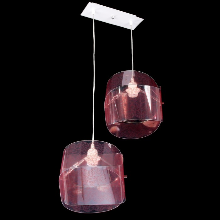 Люстра подвесная Модуль (Бантик-2) 2 лампы E27 40Вт красный (рюш)