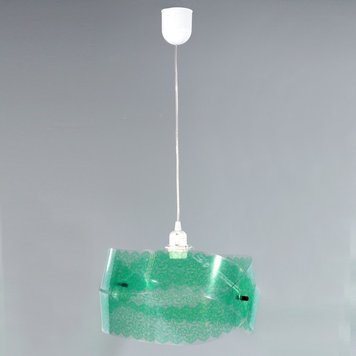 Люстра подвесная "Бантик" 1 лампа E27 40Вт зеленый (рюш)