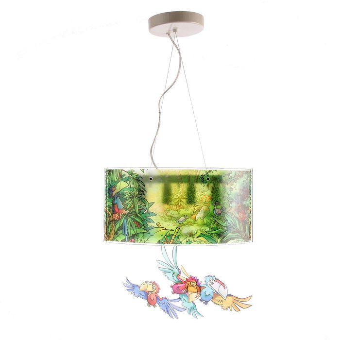 Люстра подвесная "Дружба" 4 лампы E14 40Вт попугаи