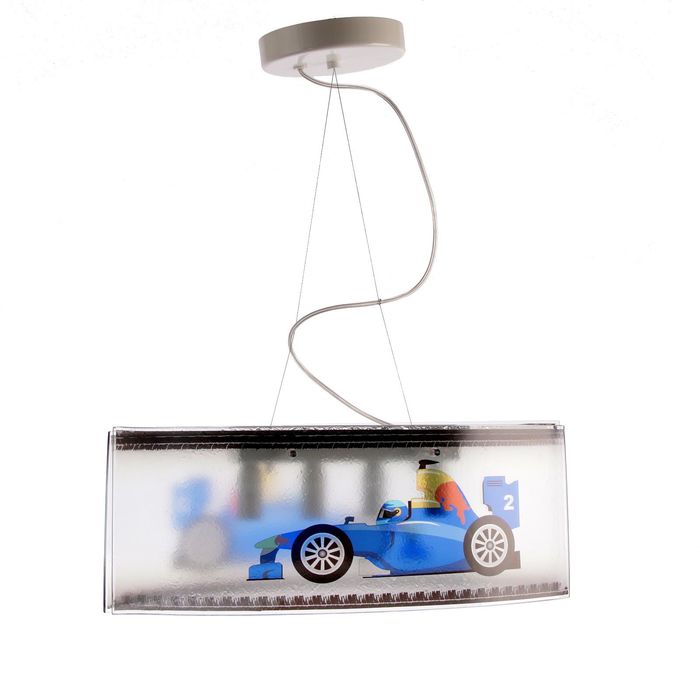 Люстра подвесная "Дружба" 4 лампы E14 40Вт машинки синие