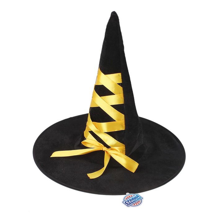 фото Шляпа-конус «ведьмочка», с завязками, лента цвета микс страна карнавалия