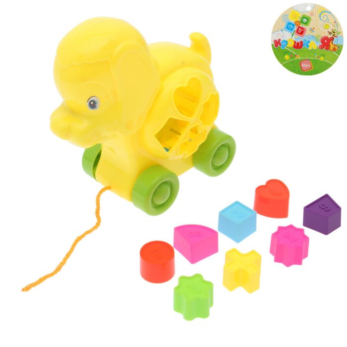 Каталка на верёвке «Собачка» с сортером, МИКС