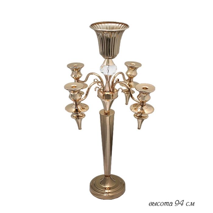Подсвечник 94 см, в подарочной упаковке, позолоченный металл