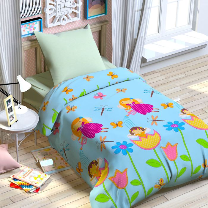 Постельное бельё "Этелька" Феечки 143х215 см, 150х214 см, 70х70 см, 100% хл, сатин
