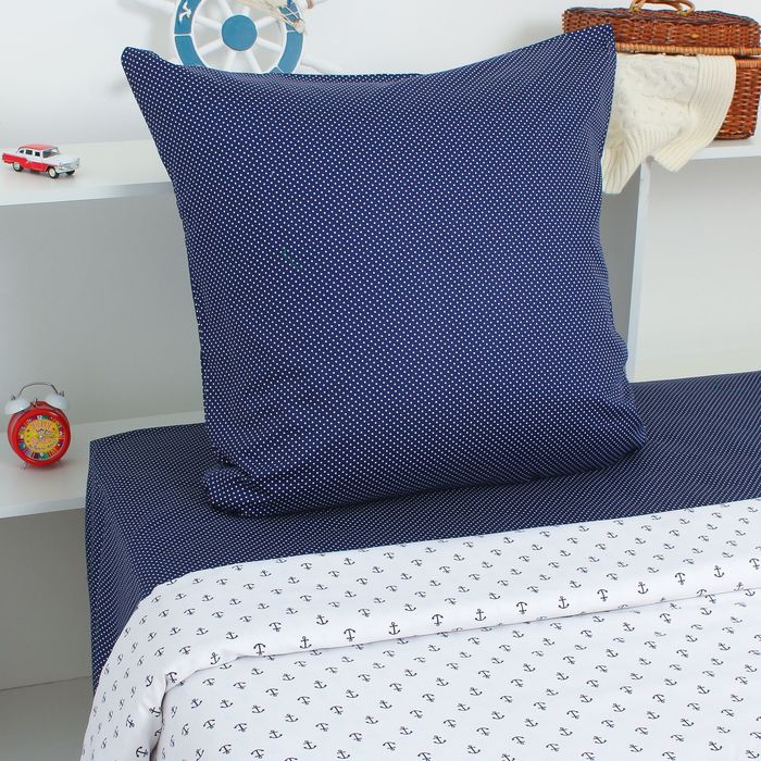 Постельное бельё "Этелька" Якоря 143х215 см, 150х214 см, 70х70 см, 100% хл, сатин