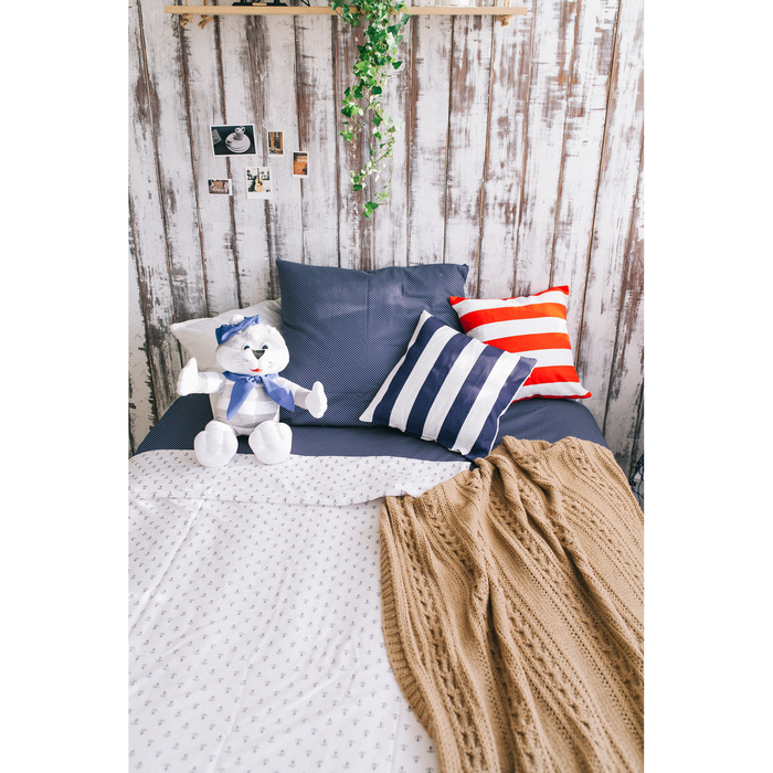 Постельное бельё "Этелька" Якоря 143х215 см, 150х214 см, 70х70 см, 100% хл, сатин