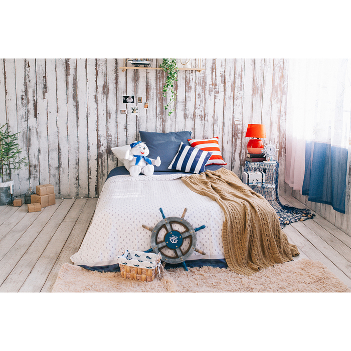Постельное бельё "Этелька" Якоря 143х215 см, 150х214 см, 70х70 см, 100% хл, сатин